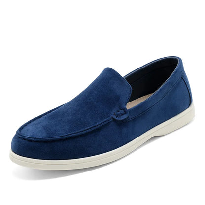 Mocassins Masculinos Confortáveis para Dirigir, Sapatos Slip-On de Couro Camurça Macio Antiderrapantes para Viagens Longas, Sapatos Casuais Masculinos para Caminhada