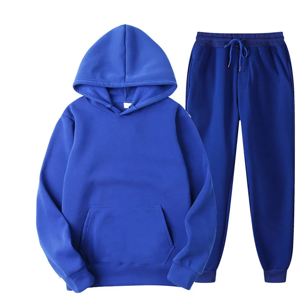 Agasalho masculino com capuz e calças jogger de alta qualidade masculino diário casual esportes moletom com capuz jogging terno