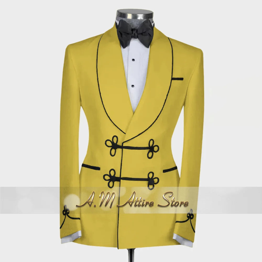 Ternos extravagantes masculinos, conjunto de 2 peças, xale, lapal, botão floral, jaqueta, calças, ajuste fino para casamento, coquetel, bola, jantar, vestido de festa, presentes