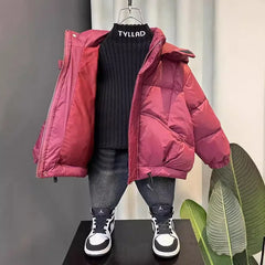 Jaqueta Infantil Acolchoada ZOETOPKID 2026 Nova Jaqueta de Inverno Casual para Crianças