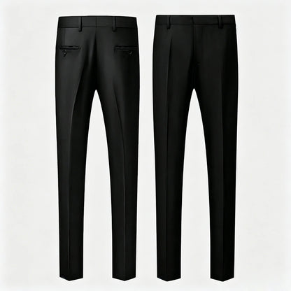 Terno masculino preto, 2 peças, botão duplo com lapela preta, para casamento, noivo, negócios, aniversário, banquete, trabalho, jaqueta e calças