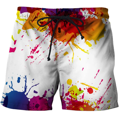 Calção de Banho Havaiano de Secagem Rápida Masculina, Shorts Esportivos para Férias, Estampado 3D Coqueiro, Solto, Moda Verão, 6XL