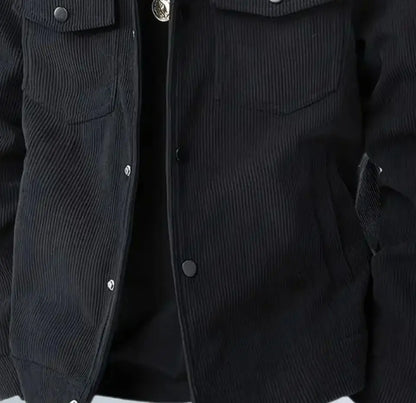 Jaqueta casual masculina ao ar livre cor pura gola abotoada outono inverno 2025 moda estilo moderno para homem