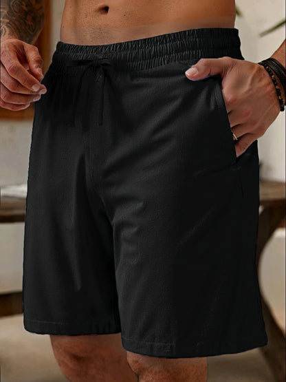 Novos Shorts Casuais Masculinos de Verão, Calças de Praia Leves e de Secagem Rápida em Cores Sólidas, Confortáveis para Férias na Praia