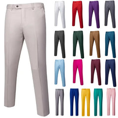 Calças de Terno Masculino M-6XL, Moda Boutique, Cor Sólida, Formal, para Negócios, Noivo, Casamento, Casual