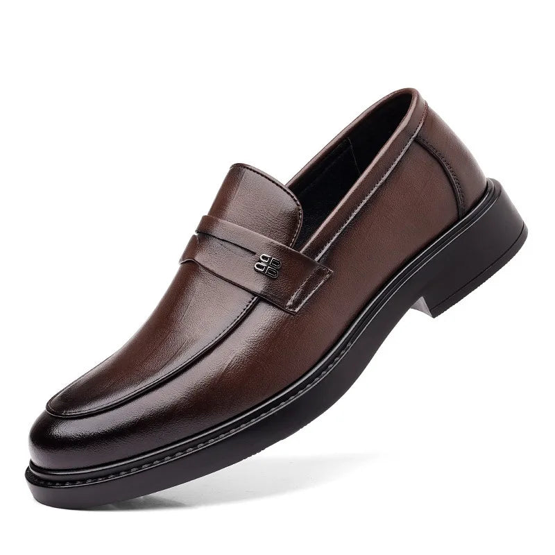 Italian Luxury Brand Loafers Men's Yellow and White Color Leather Shoes Slip-on Fashion Thick Sole Casual Shoes Wedding Moccasin