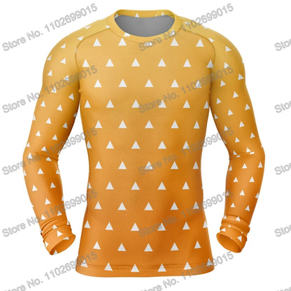 Matador de demônios Surfando Natação Mergulhando Camiseta Espartilho Manga comprida Guarda Erupção Trajes de banho Homens Proteção UV Roupas de surf Praia Tops de Fato Flutuante