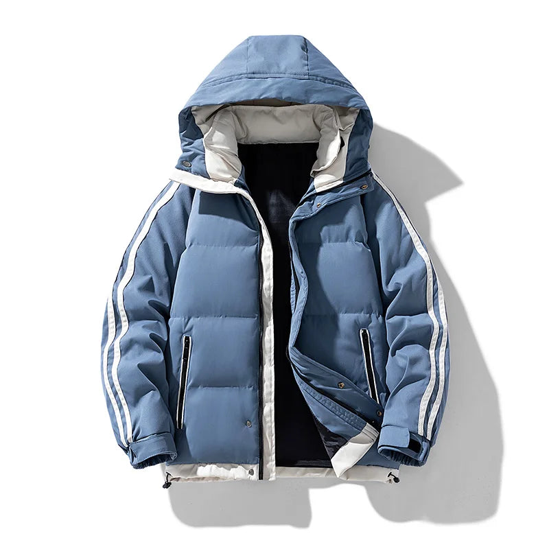 casaco com capuz casal novo inverno masculino algodão-acolchoado casaco tendência algodão-acolchoado casaco masculino e feminino acolchoado