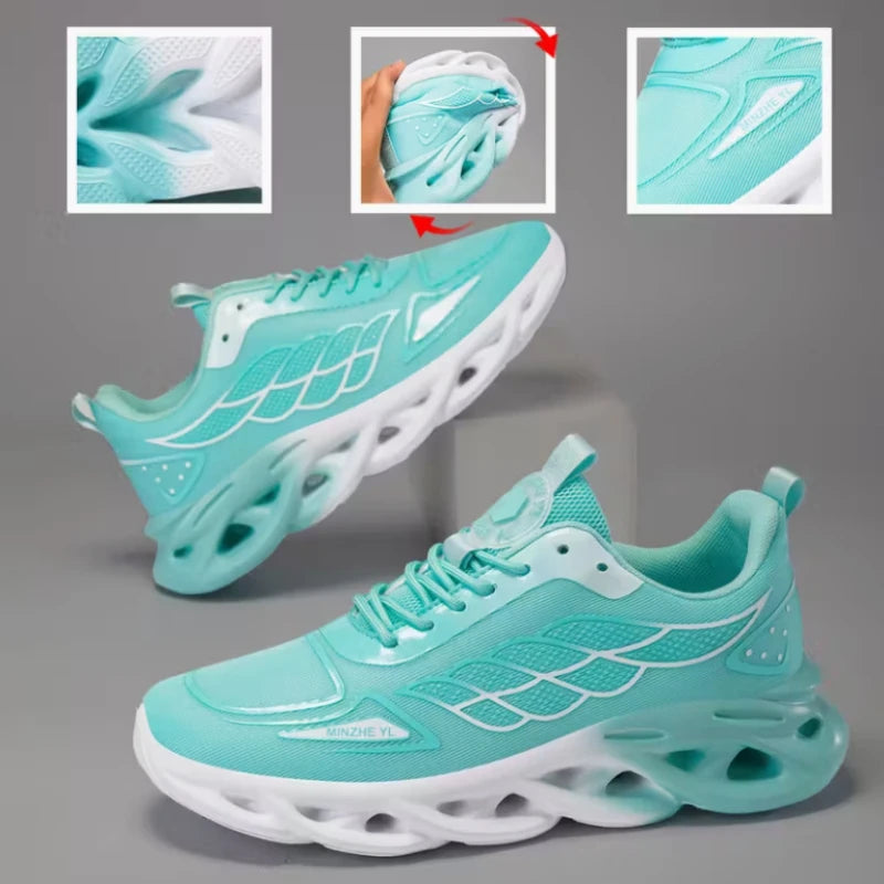 Spring and Summer Women's Shoes Knitted Mesh Breathable Sports Running Shoes Fashion Unisex Lightweight Walking Vulcanized Shoes