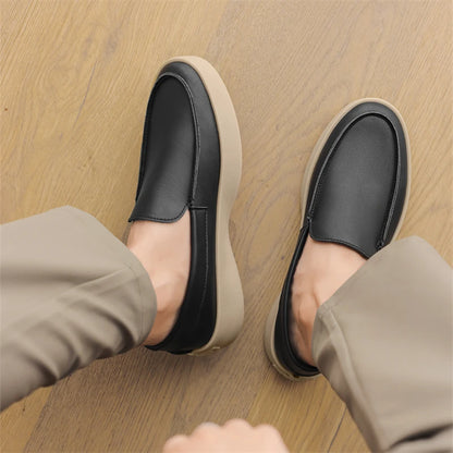 Sapatos de couro masculinos vestidos formais moda sapatos de caminhada de fundo plano leve e confortável sapatos oxford casuais tendência