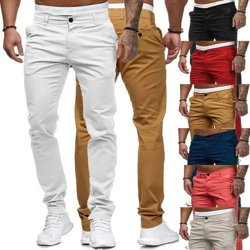New Solid Color Business Trousers Men's Formal Business Work Pants Slim Straight Leg Pants Casual Trousers