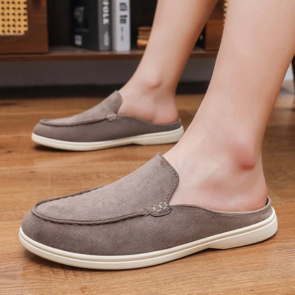 Novos Sapatos Casuais Masculinos de Verão, Modelo Fino, Mules Baotou, Sapatos de Moda com Solado Plano para Homens