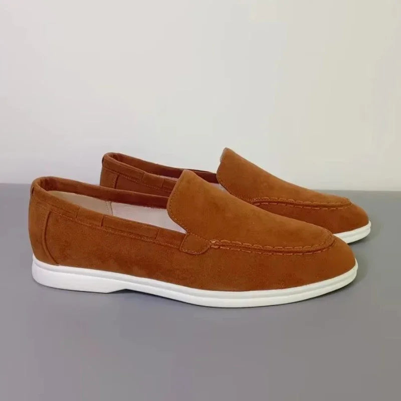 Male Classic Brand Suede Leather Loafers Men Casual Shoes Luxury Mens Breathable Slip on Driving Shoes Moccasins
