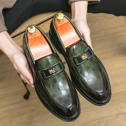 Sapatos sociais masculinos clássicos, sapatos formais de couro, de alta qualidade, casuais, para negócios, casamento, mocassins de escritório