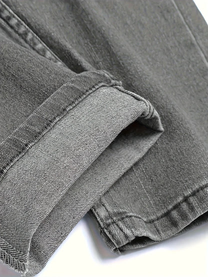 Calças Jeans Slim Fit Masculinas com Rasgos, Confortáveis e Casuais para Uso Diário