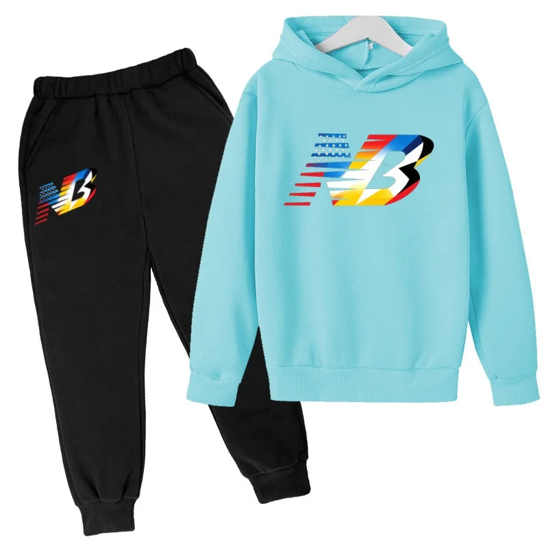 Última Coleção 2026 de Roupas Esportivas Infantis - Conjunto de Camiseta e Calça Comprida Confortável e Solto, Ideal para Meninos e Meninas de 3 a 13 Anos