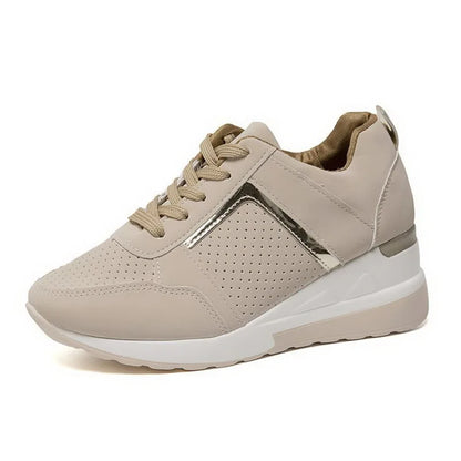 Tênis Feminino Chunky 2026, Cor Sólida, Plataforma, Sola Grossa, Zíper, Vulcanizado, Estilo Zapatos De Mulher