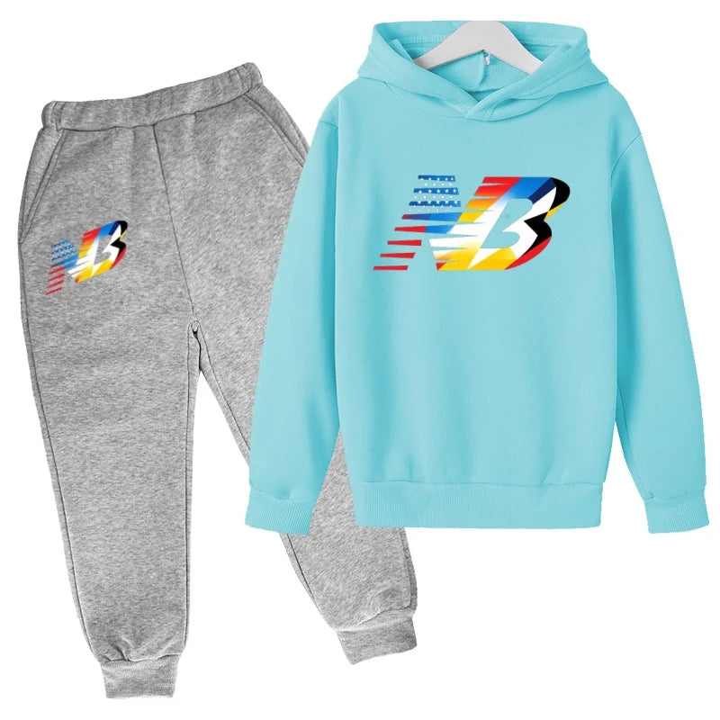 Última Coleção 2026 de Roupas Esportivas Infantis - Conjunto de Camiseta e Calça Comprida Confortável e Solto, Ideal para Meninos e Meninas de 3 a 13 Anos