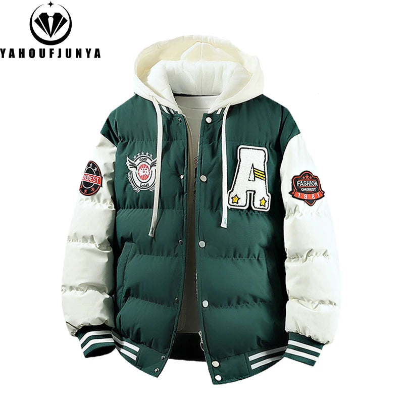 Jaqueta masculina de inverno, corta-vento, quente, para viagens e atividades ao ar livre. Jaqueta masculina casual com capuz, estilo esportivo e folgada, ideal para o outono.
