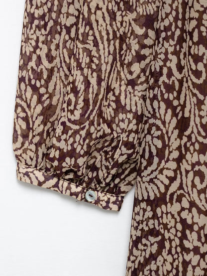 novo produto feminino empilhado decorativo impresso com decote em v midi vestido moda retro padrão impresso saia