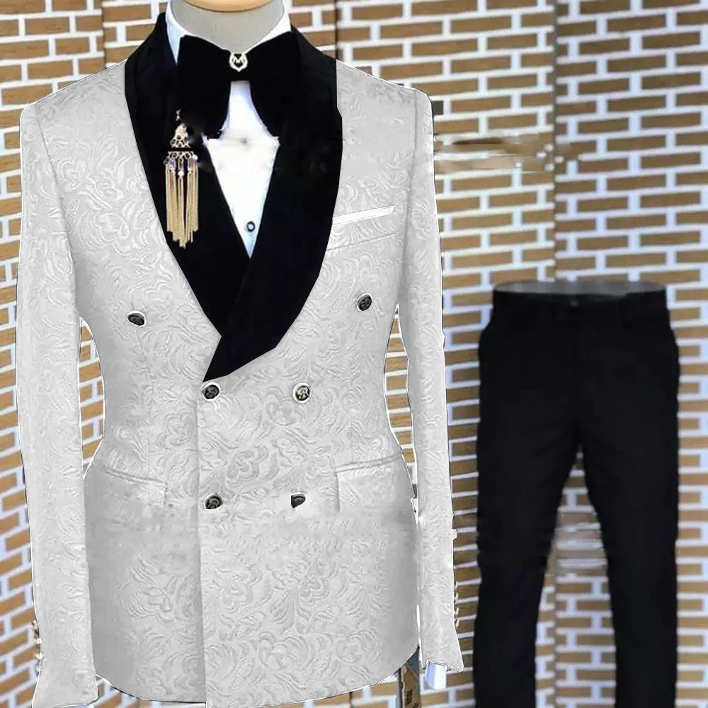Terno floral formal masculino, smoking elegante, blazer bonito, jaqueta cinza, calça, festa de casamento, noivo, conjunto de 2 peças