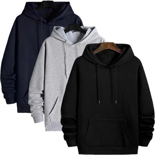 Conjunto de Moletom Masculino em Cores Lisas, Ideal para Esportes ao Ar Livre, Corrida e Caminhada - Alta Qualidade - Produtos Esportivos