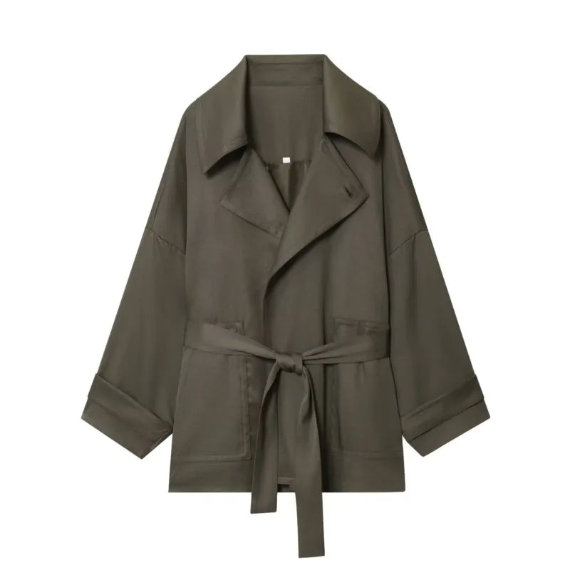 Mulheres meados de cintura calças conjunto de duas peças casual fluindo com cinto jaqueta frente plissado calças 2 peça conjunto feminino outfit