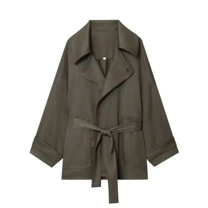 Mulheres meados de cintura calças conjunto de duas peças casual fluindo com cinto jaqueta frente plissado calças 2 peça conjunto feminino outfit