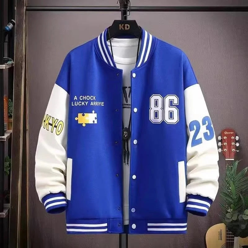 Carta bordada blusão masculino jaqueta de beisebol primavera novo estilo coreano harajuku hip-hop streetwear botão jaqueta universitária