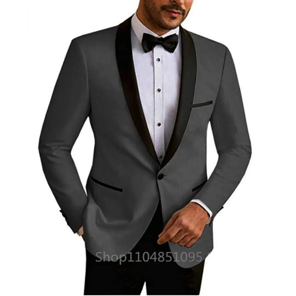 Casual sólido masculino blazer fino ajuste noivo terno de casamento jaqueta moda melhor homem jantar smoking casaco para negócios