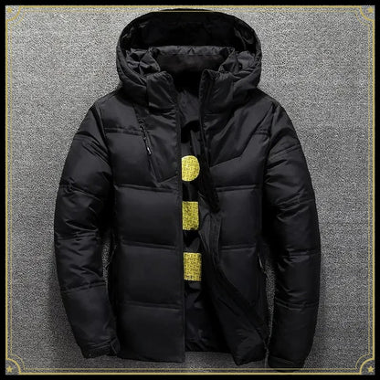 Jaqueta de Plumas Ultra-Leve com Capuz para Homens - Casaco Quente Masculino - Moda Masculina