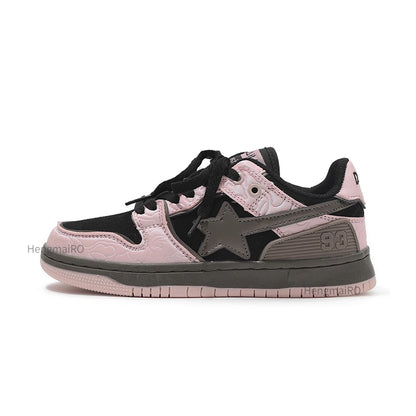 Women Shoes for Men Tennis Retro Star Y2K Punk Skateboard Shoes Fashion Male Sneakers Couple Outdoor Gym Casual Sports Shoes
