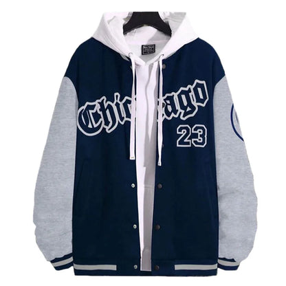 Jaqueta Masculina Manga Longa O-Gola, Carta Impressa Golf Wear, Jaqueta de Beisebol, Casacos Casuais, Primavera, Outono, S-XXL