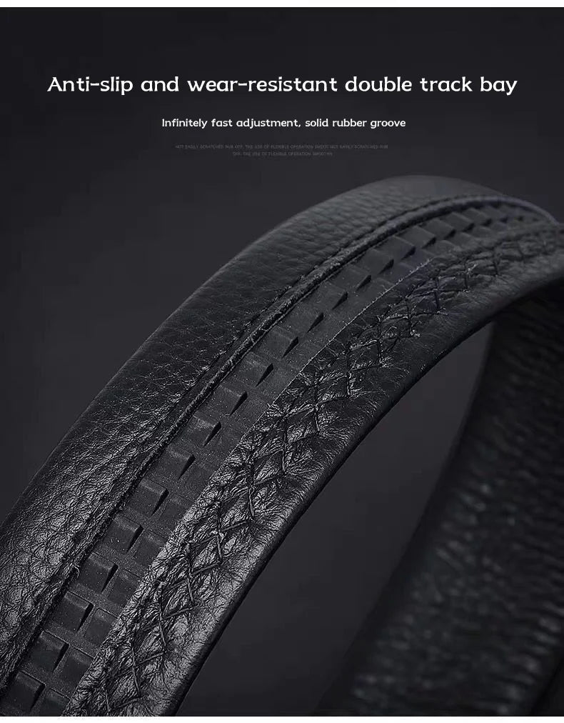 Cinto de couro pu com fivela automática de negócios da moda, alças de cintura de couro de camada superior masculina, calças cargo jeans cintura de alta qualidade