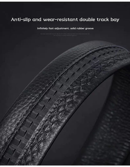 Cinto de couro pu com fivela automática de negócios da moda, alças de cintura de couro de camada superior masculina, calças cargo jeans cintura de alta qualidade