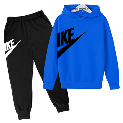 Conjunto de Moletom Estiloso para Crianças de 3 a 12 Anos, Casaco Esportivo de Manga Longa para Meninos e Meninas, Top + Calças