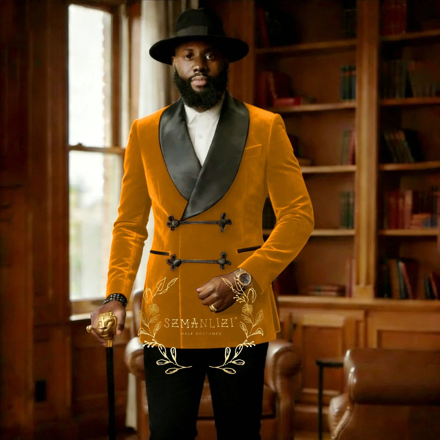 Ternos Formais Masculinos em Veludo Marrom, Blazer com Dois Botões, Calças Elegantes, Ajuste Slim, Roupas Masculinas para Casamento e Casual de Negócios