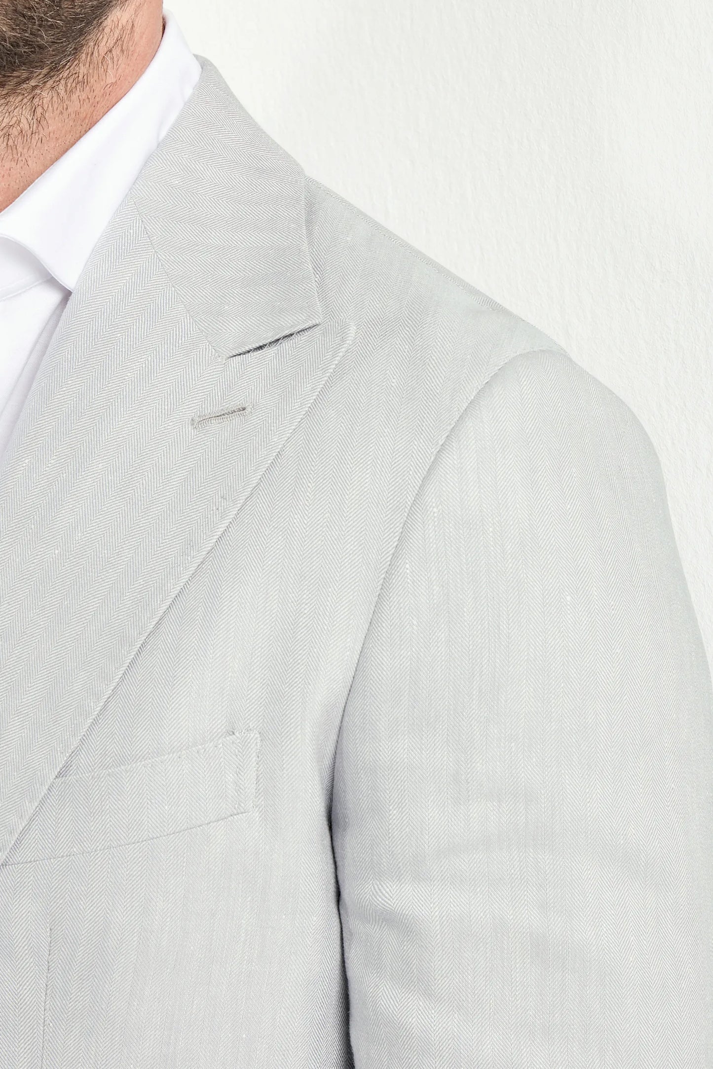 Sky grey herringbone jacket - Made in Italy
