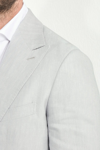 Sky grey herringbone jacket - Made in Italy