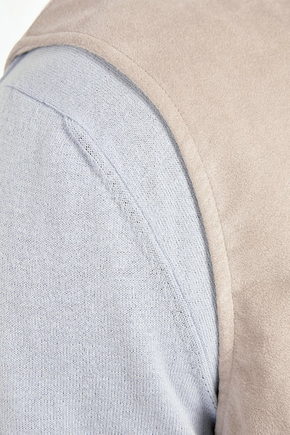 Stone alcantara vest - Made in Italy