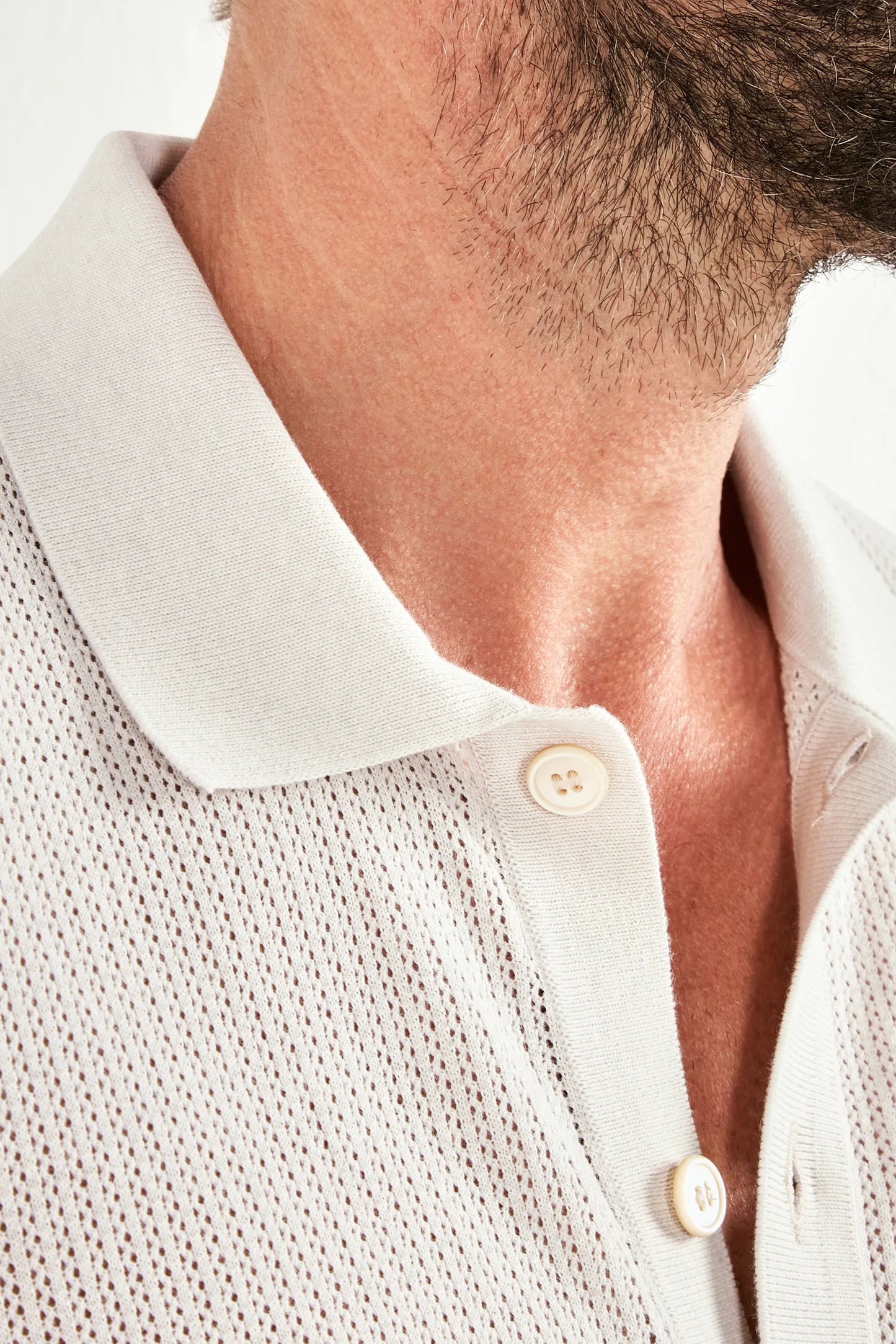 Stone knitted polo cardigan - Made in Italy