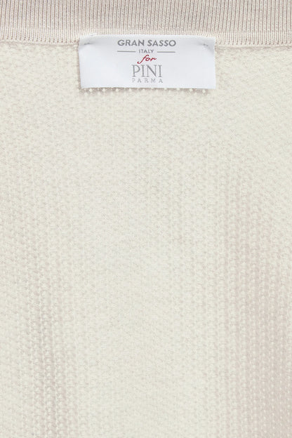 Stone knitted polo cardigan - Made in Italy