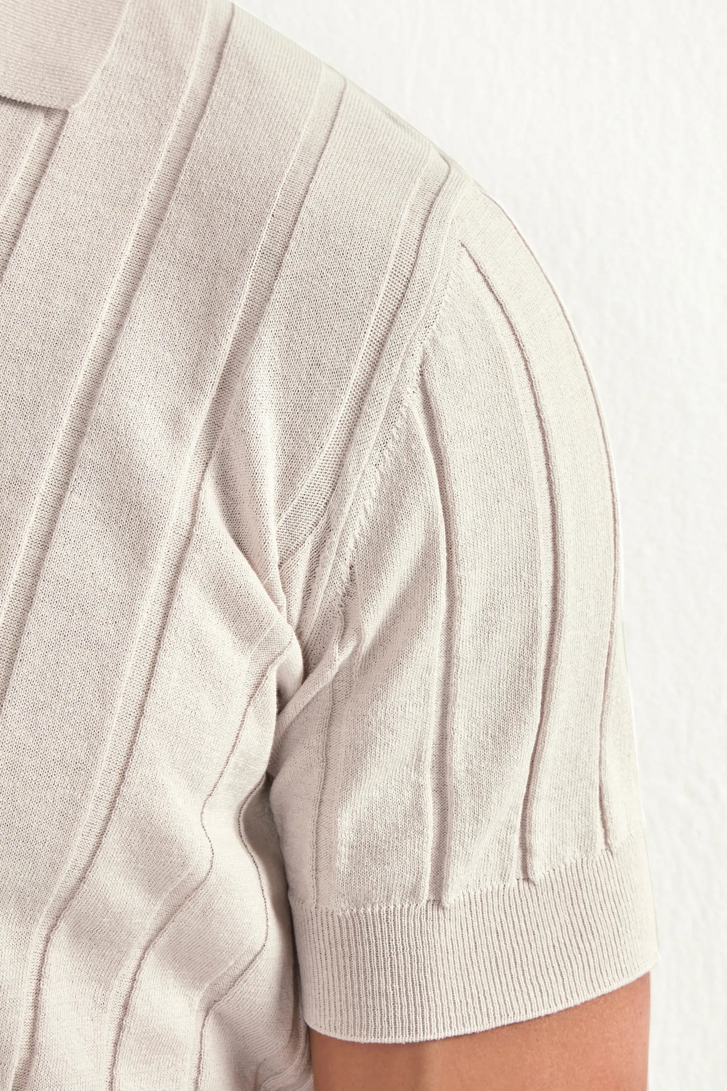 Stone ribbed polo - Made in Italy