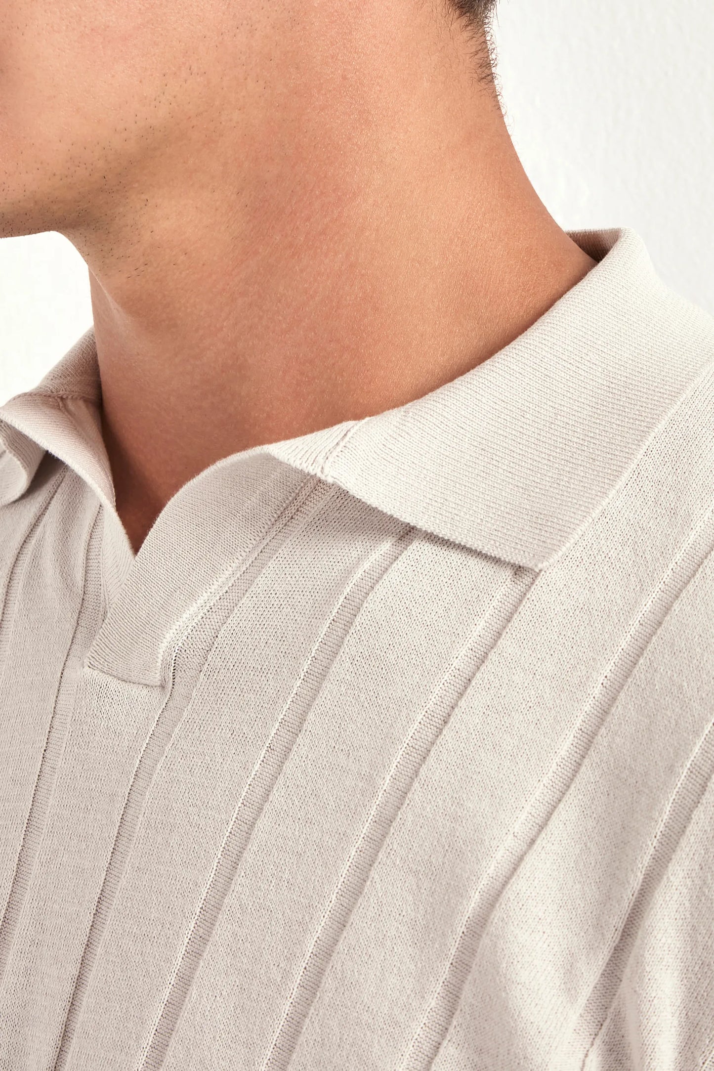 Stone ribbed polo - Made in Italy