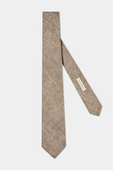 Tobacco printed silk tie - Made in Italy