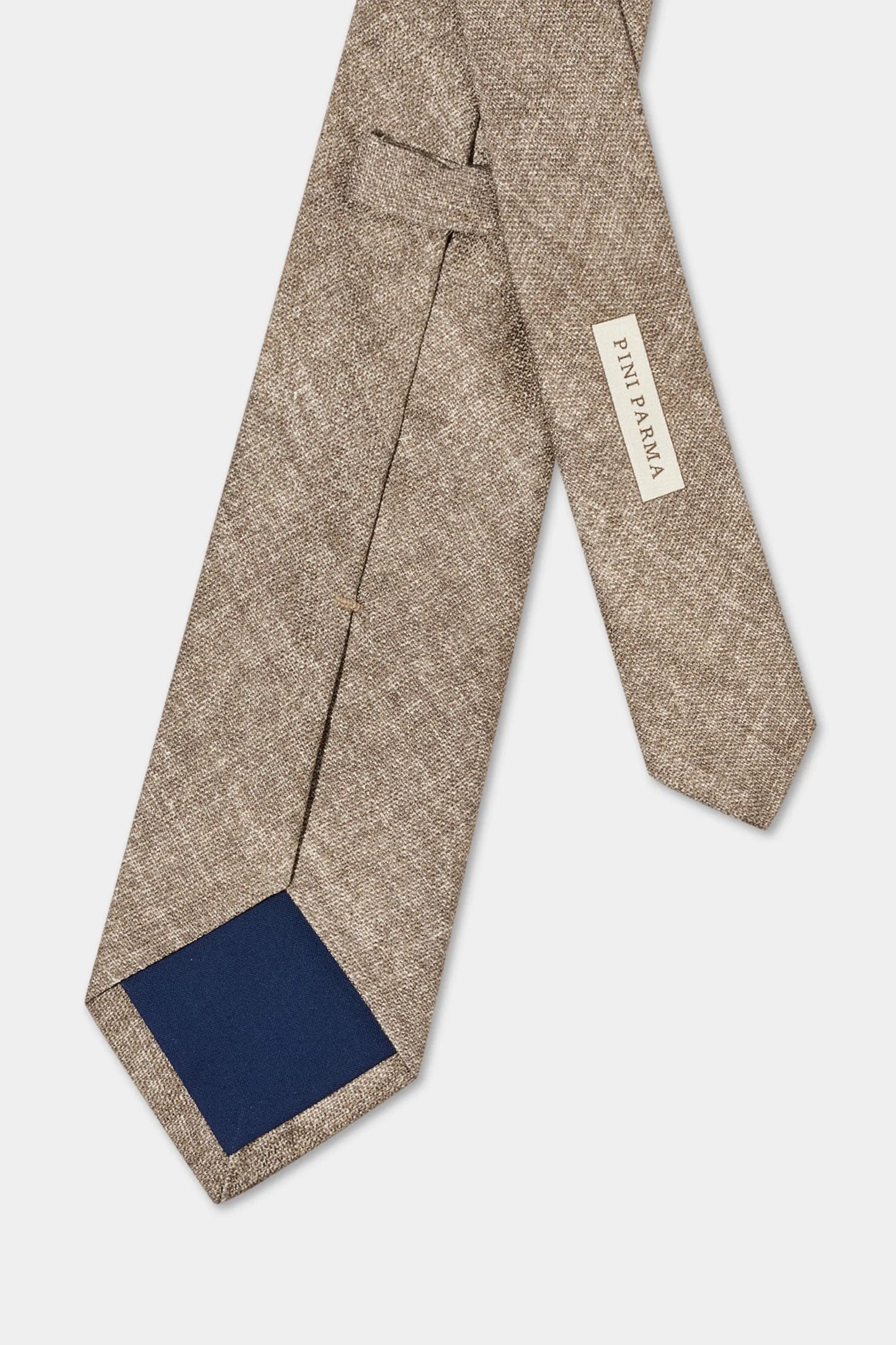 Tobacco printed silk tie - Made in Italy
