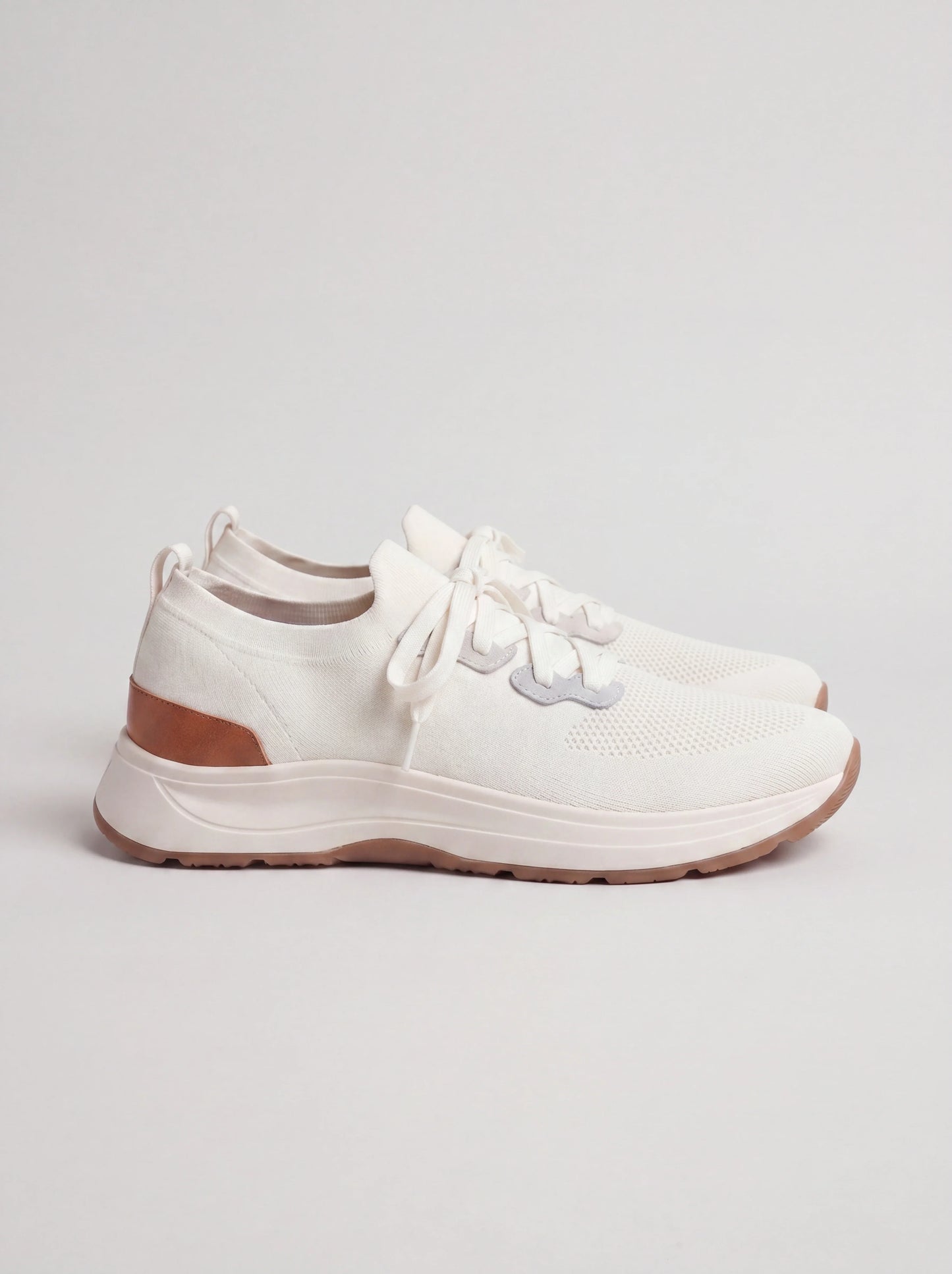 White knitted sneakers - Made in Italy