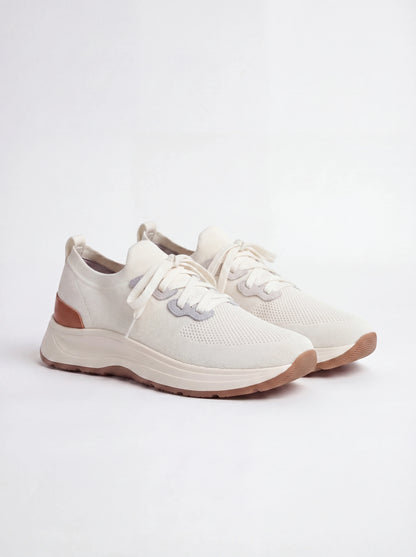 White knitted sneakers - Made in Italy