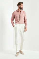 White linen Soragna trousers - Made in Italy