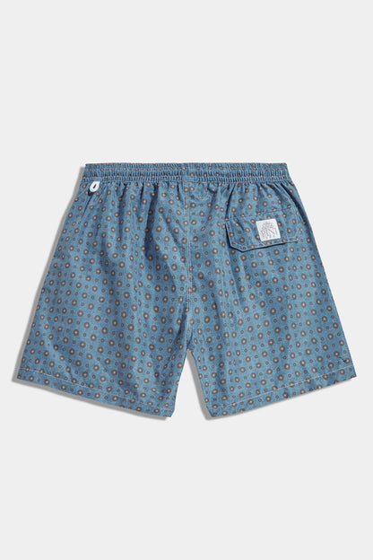 Avio blue fancy swimshorts - Made in Italy